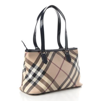 Burberry Nova Check Small Nickie Tote Blue 3 of 10