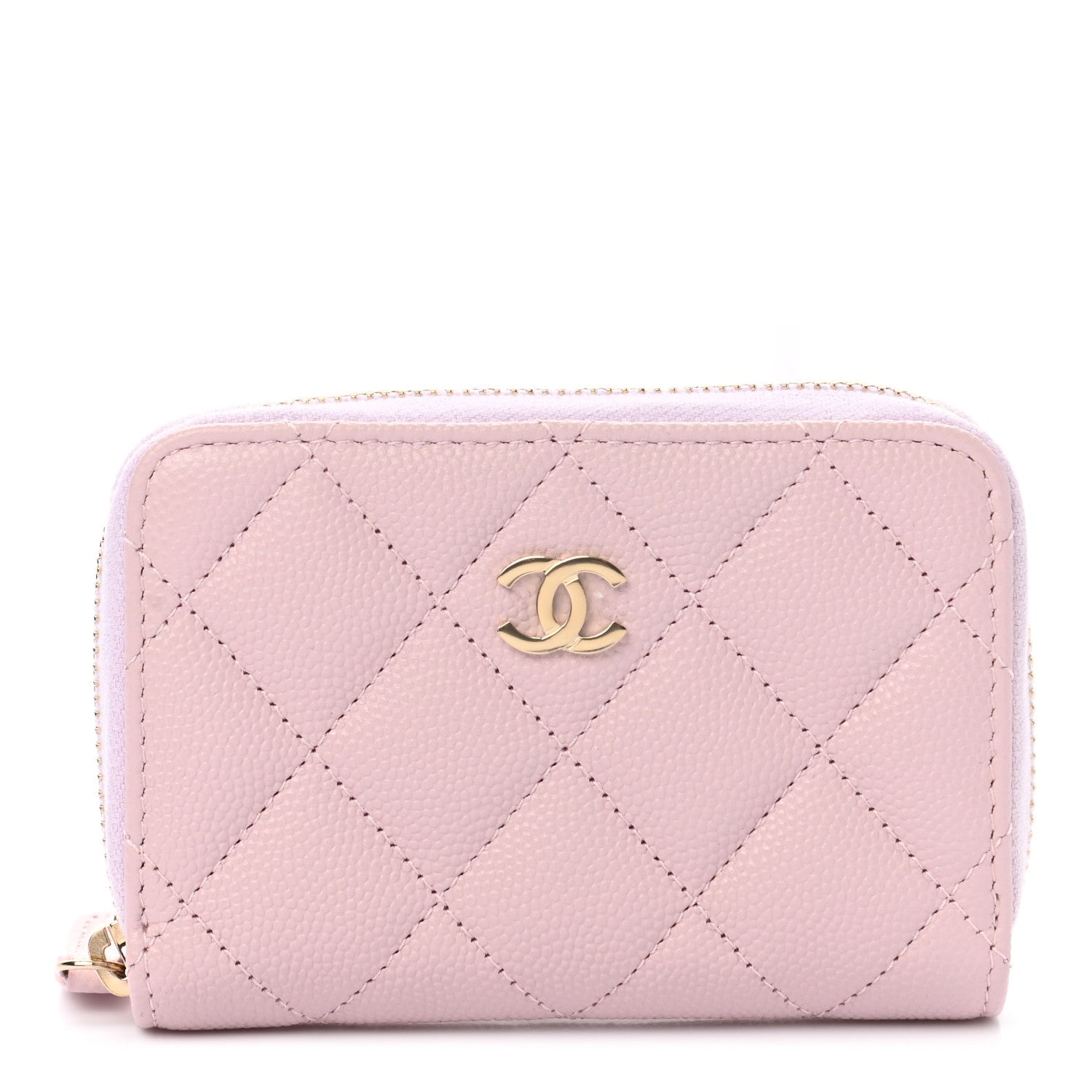 Chanel Caviar Quilted Zip Coin Purse Light Pink 1 of 7