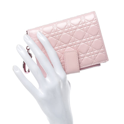 Christian Dior Patent Cannage Lady Dior Wallet Pink 2 of 7