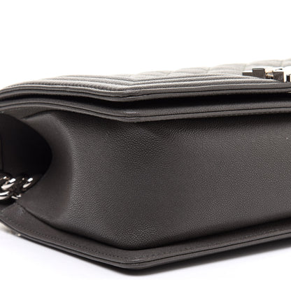 Chanel Caviar Quilted Medium Boy Flap Grey 10 of 12