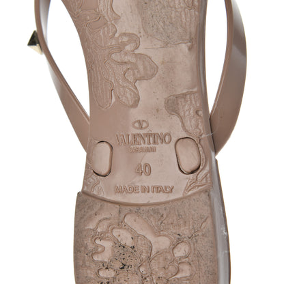 Valentino Garavani PVC Jelly Rockstud Bow Thong Sandals 40 Poudre 7 of 14