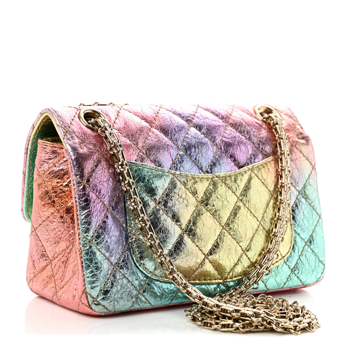 Metallic Goatskin Quilted Mini 2.55 Reissue Flap Multicolor