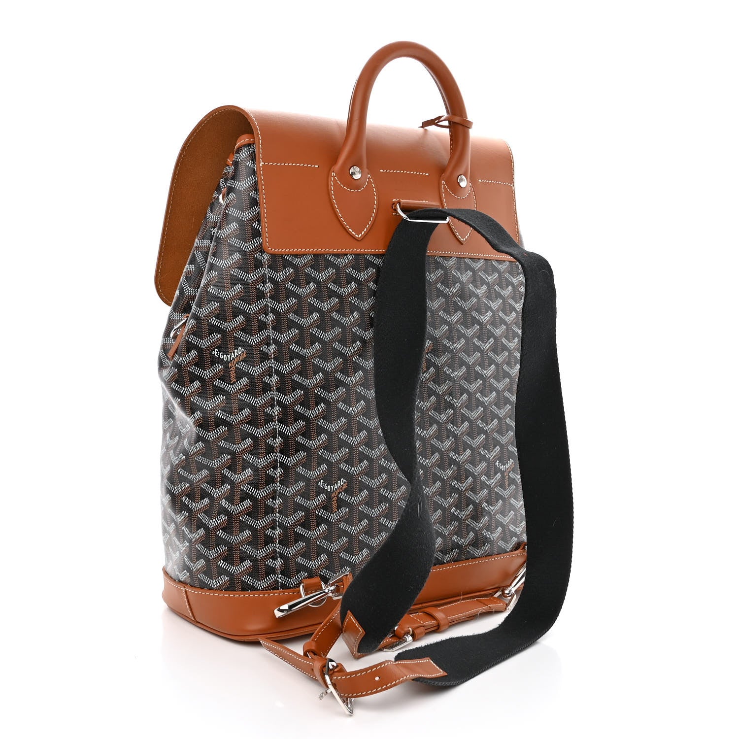 Goyard Goyardine Calfskin Alpin MM Backpack Gold Black 3 of 16