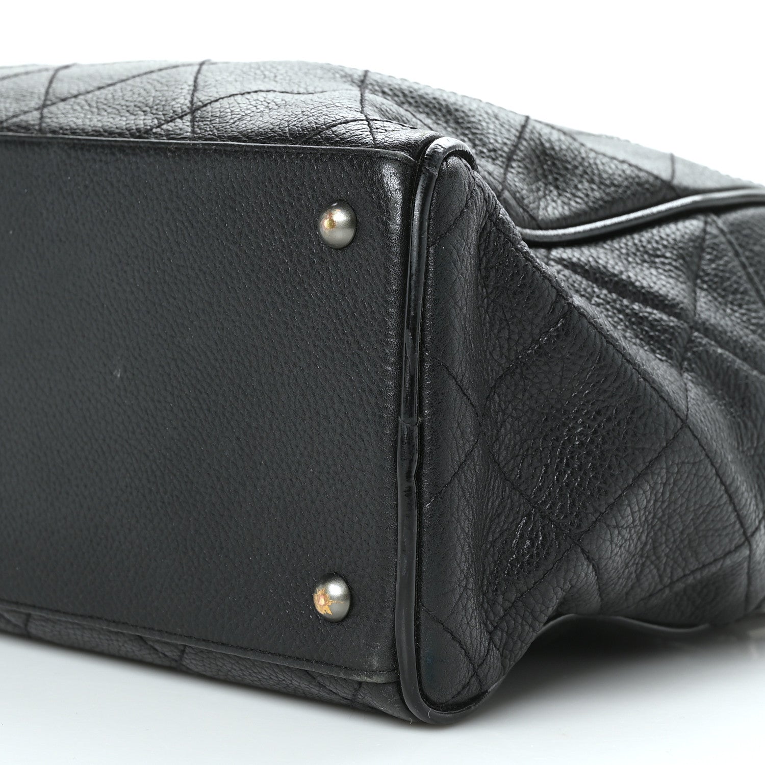 Chanel Calfskin Patent Quilted Bowler Black 9 of 11