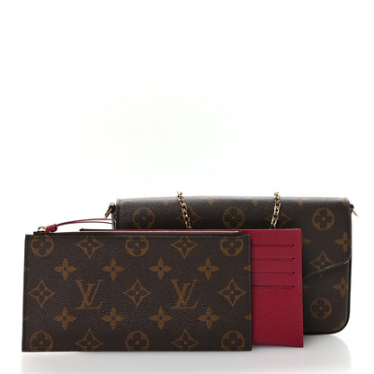 Louis Vuitton Monogram Pochette Felicie Chain Wallet Fuchsia 3 of 11
