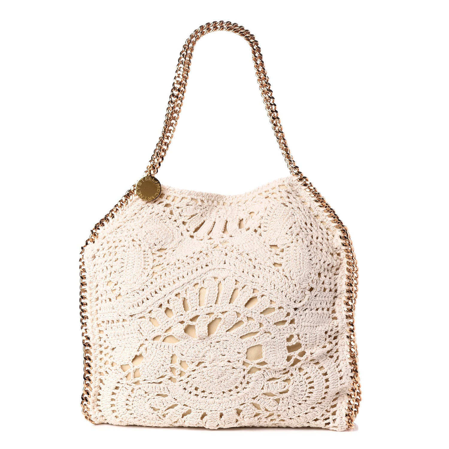 Stella McCartney Cotton Crochet Falabella Ajouree Tote Bag White 1 of 9