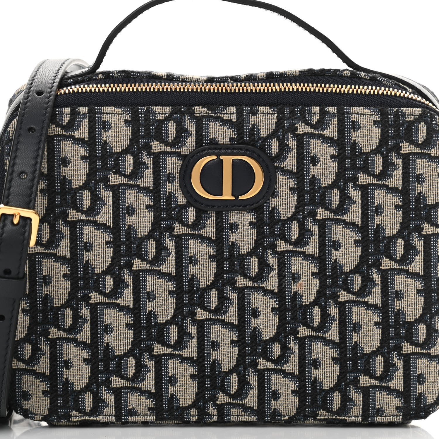 Christian Dior Oblique 30 Montaigne Top Handle Box Bag Blue 7 of 12