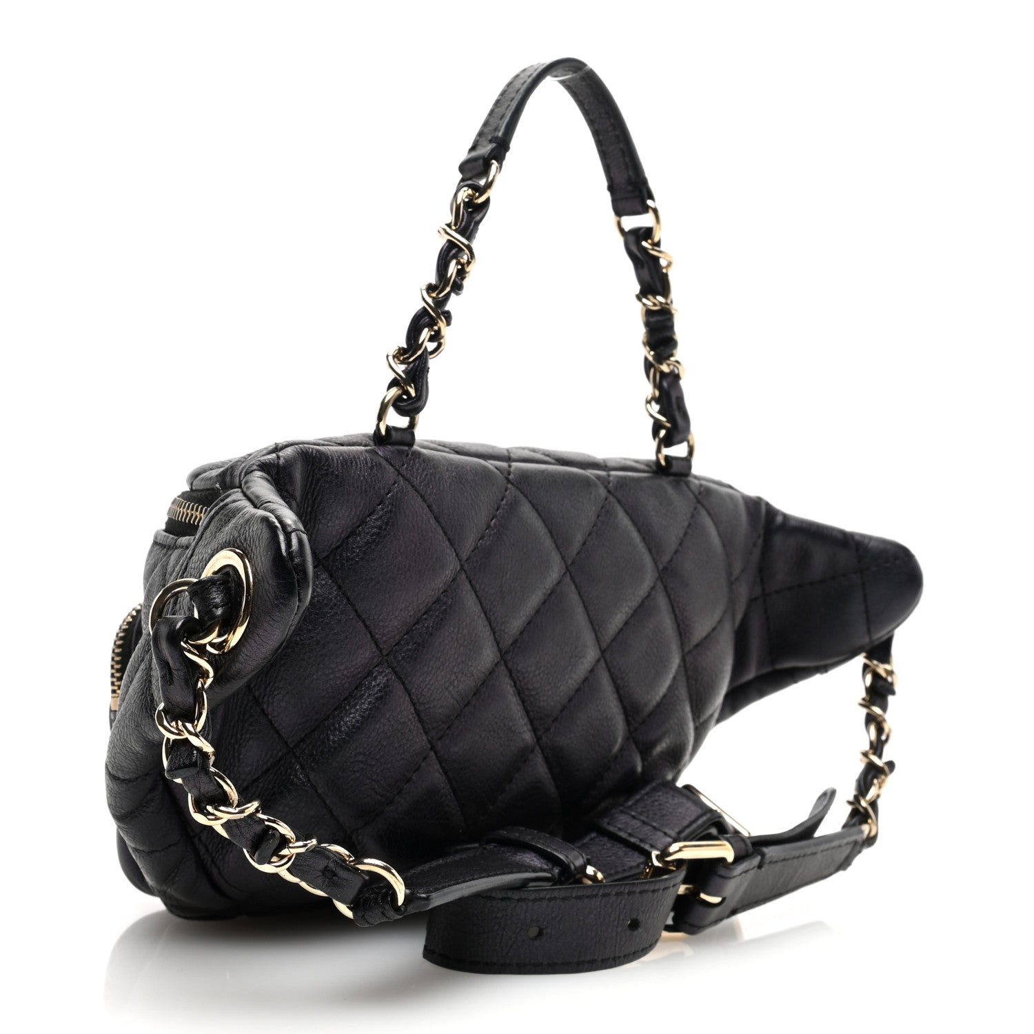 Chanel Iridescent Calfskin Quilted All About Waist Belt Bag Black 3 of 10