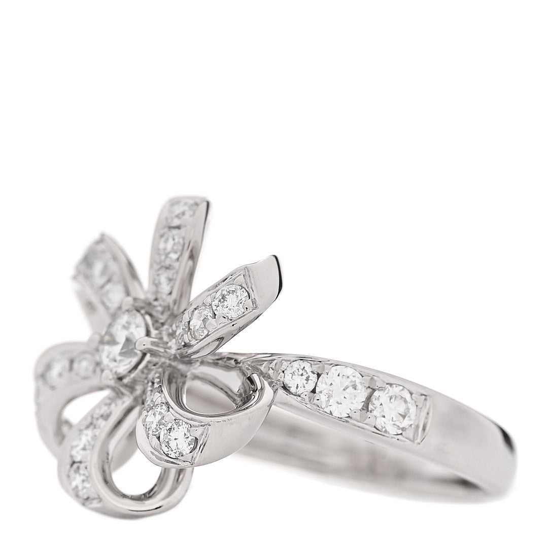 Platinum Diamond Bow Ring 52 6