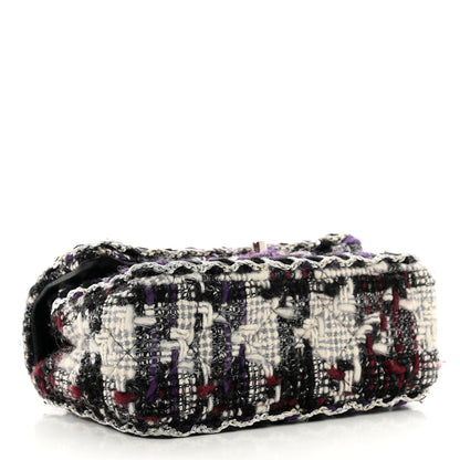 Chanel Tweed Quilted Mini Rectangular Flap Black White Multicolor 4 of 10