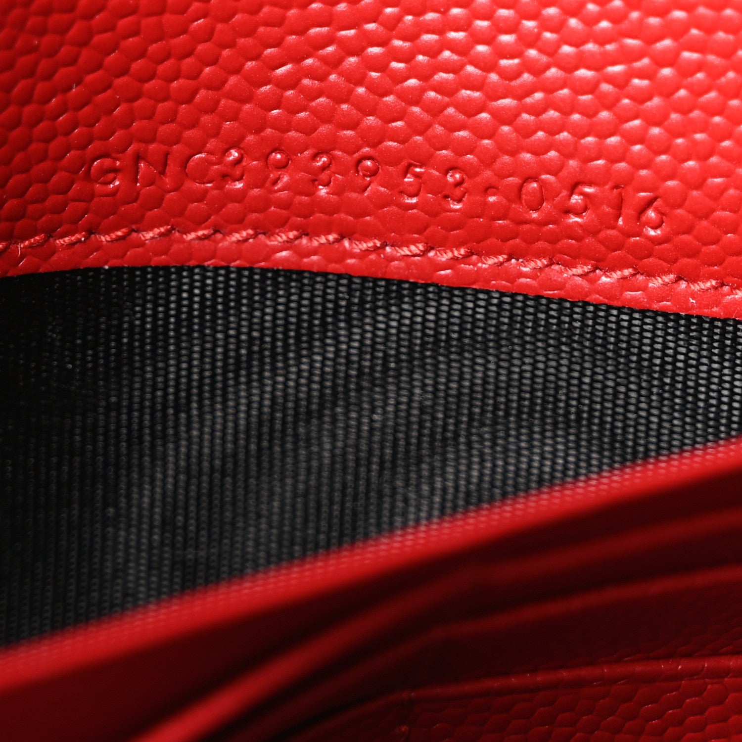 Saint Laurent Grain De Poudre Matelasse Chevron Monogram Envelope Chain Wallet  New Red 8 of 12