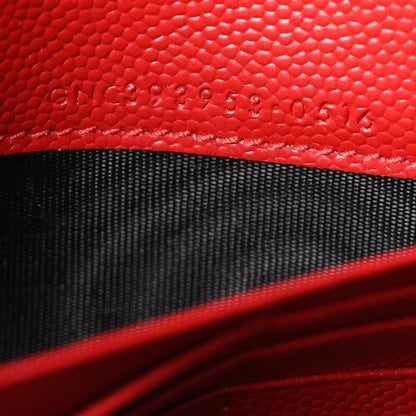 Saint Laurent Grain De Poudre Matelasse Chevron Monogram Envelope Chain Wallet  New Red 8 of 12
