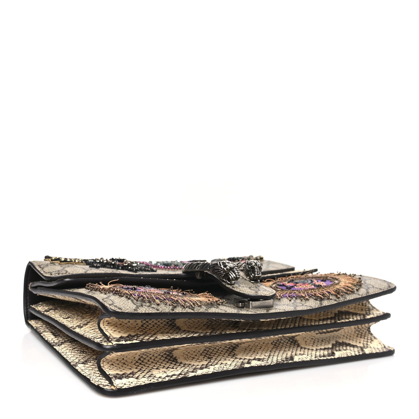 GG Supreme Monogram Snakeskin Crystal Embroidered Medium Dionysus Shoulder Bag