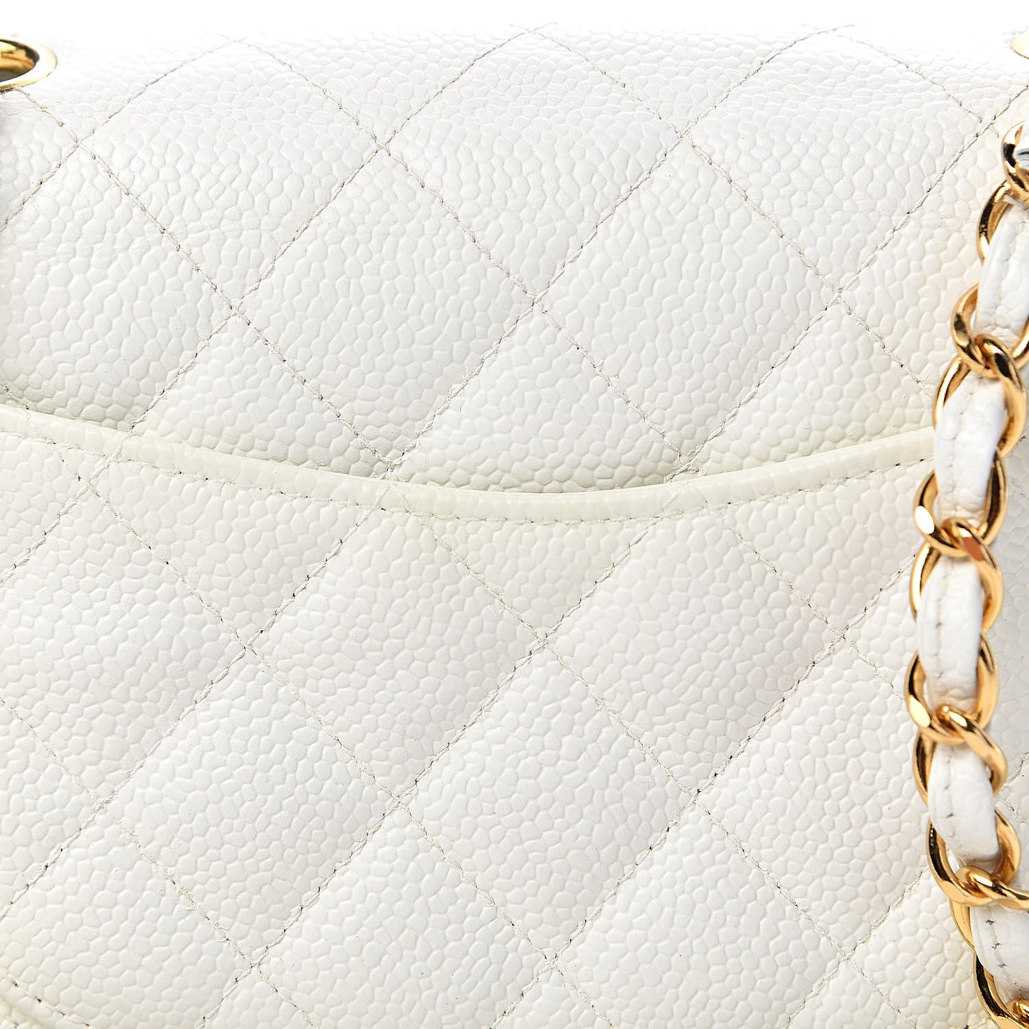 Chanel Caviar Quilted Mini Square Flap White 10 of 13