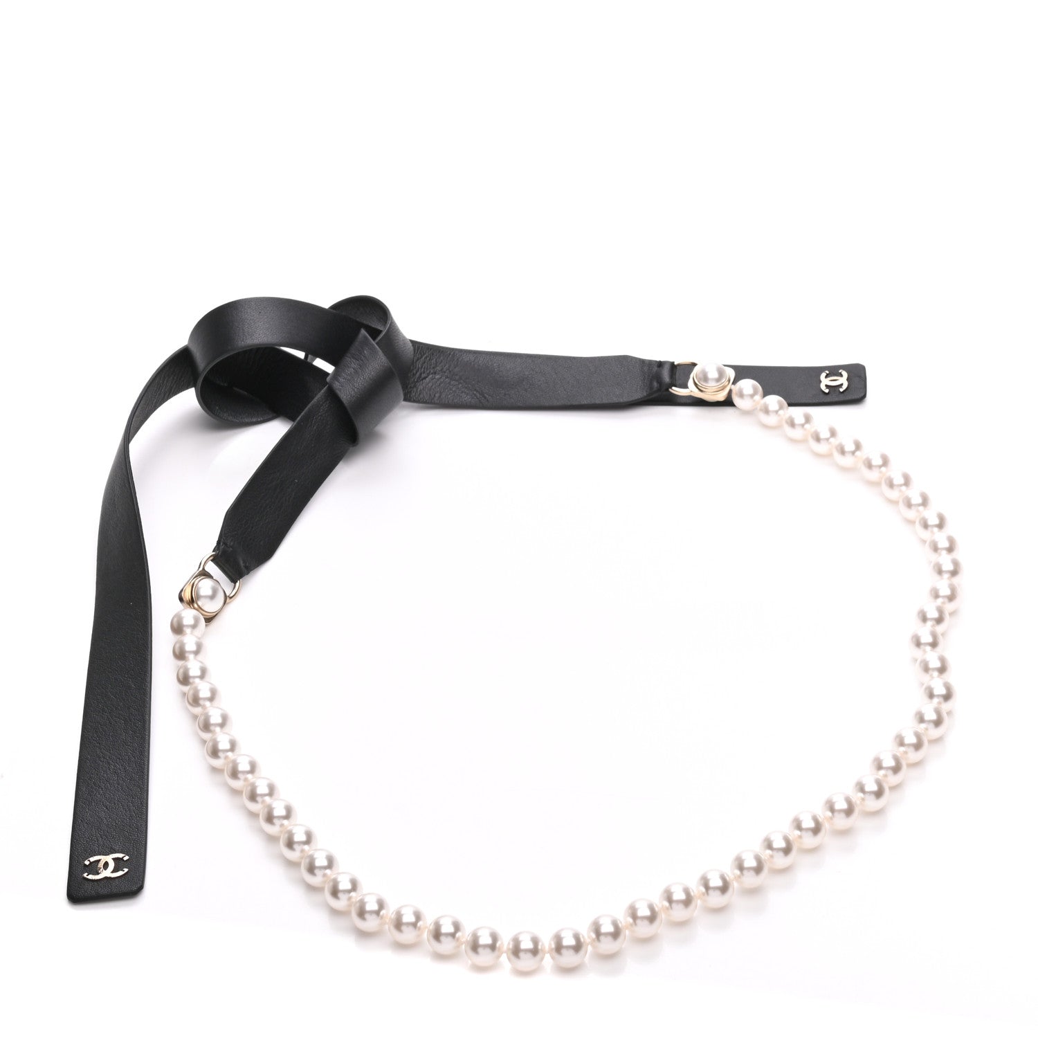Chanel Lambskin Pearl CC Chain Belt XS Black 2 of 4