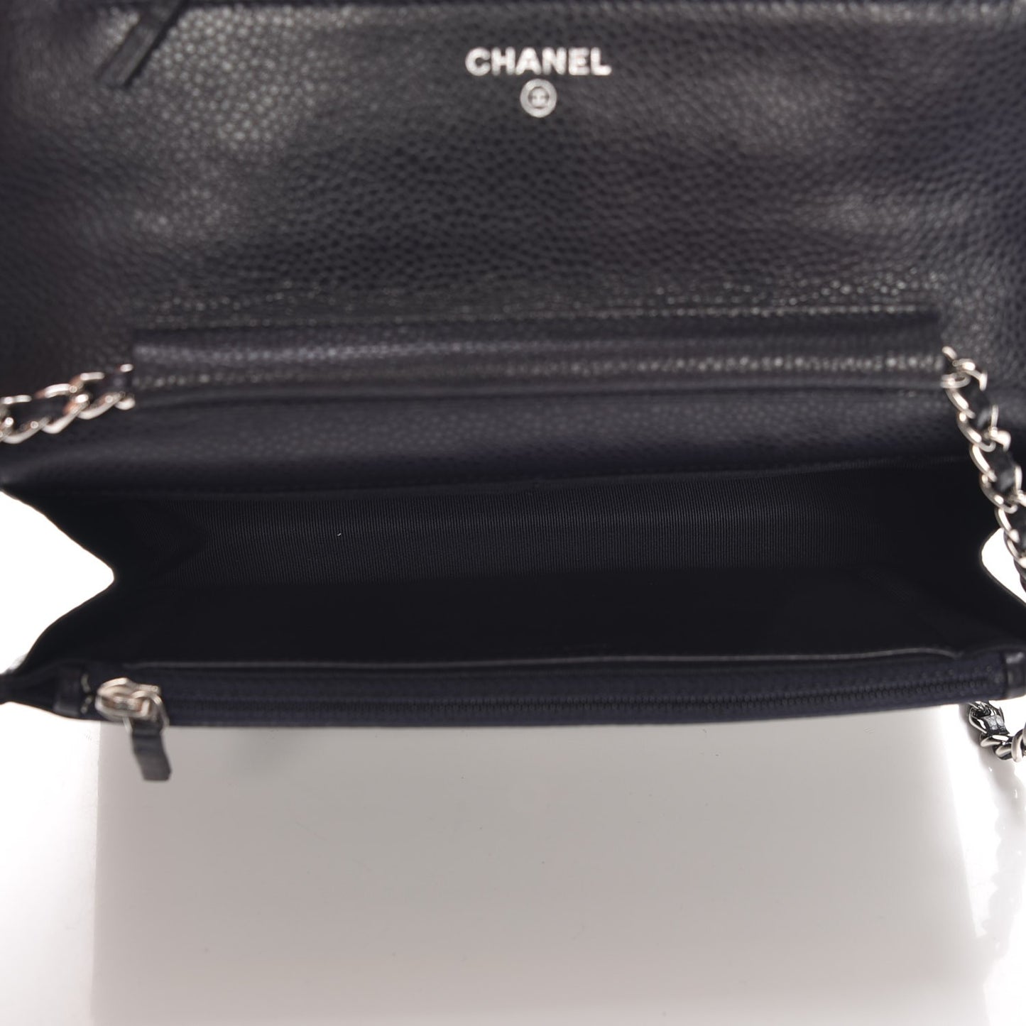 Caviar Quilted Wallet On Chain WOC Navy Blue