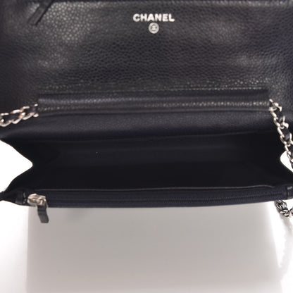 Chanel Caviar Quilted Wallet On Chain WOC Navy Blue 5 of 10
