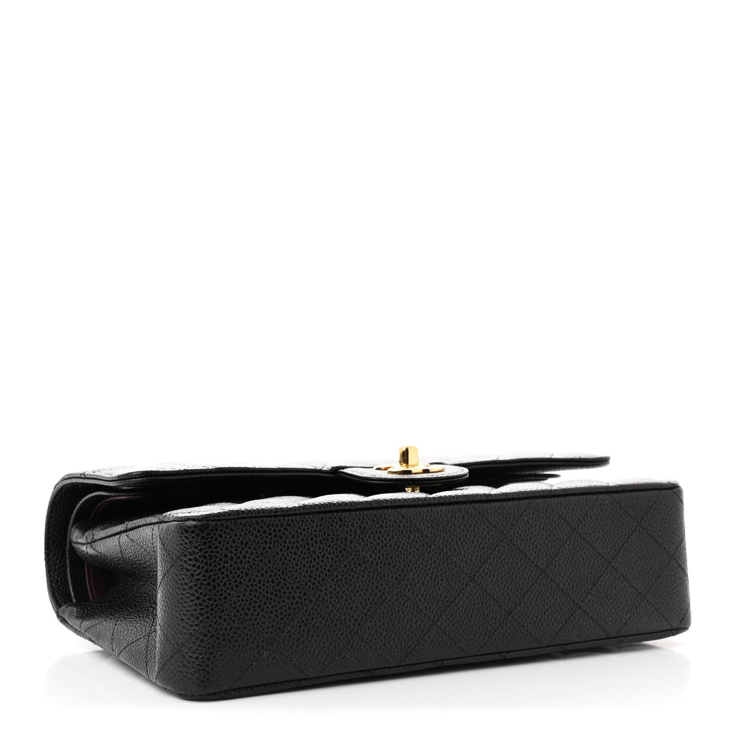 Caviar Quilted Medium Double Flap Black