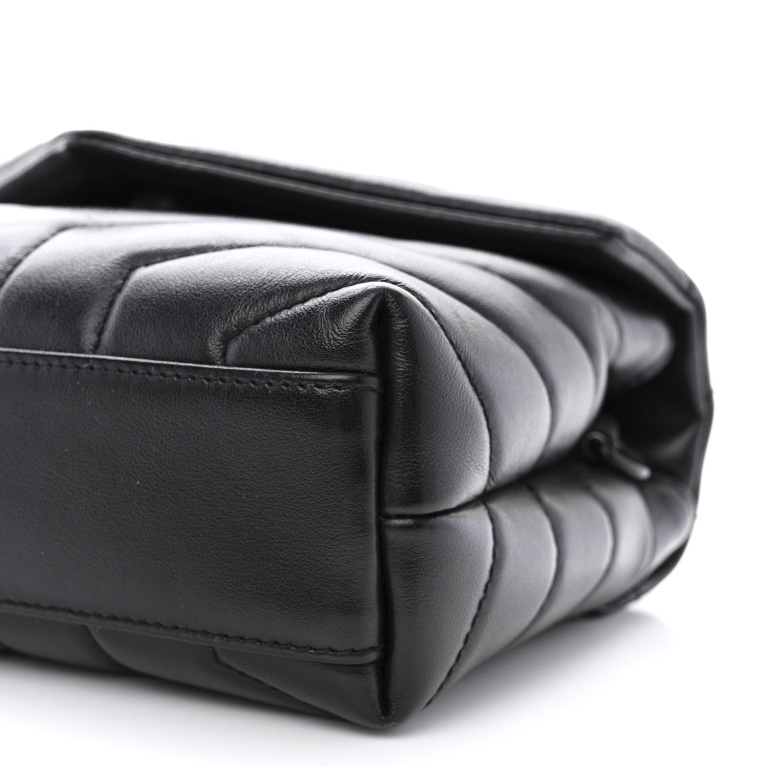 Saint Laurent Calfskin Y Quilted Monogram Monochrome Toy Loulou Crossbody Bag Black 10 of 12