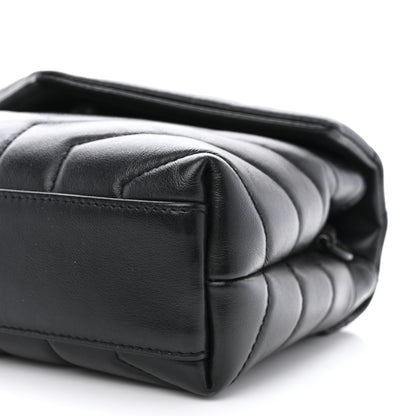 Saint Laurent Calfskin Y Quilted Monogram Monochrome Toy Loulou Crossbody Bag Black 10 of 12
