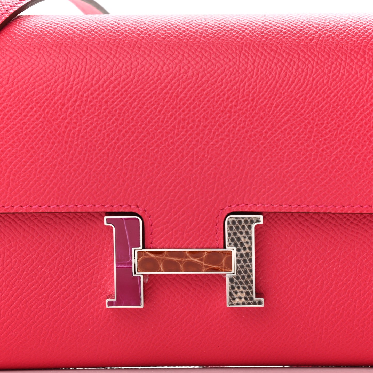 Epsom Alligator Lizard Constance Wallet To Go Rose Extreme