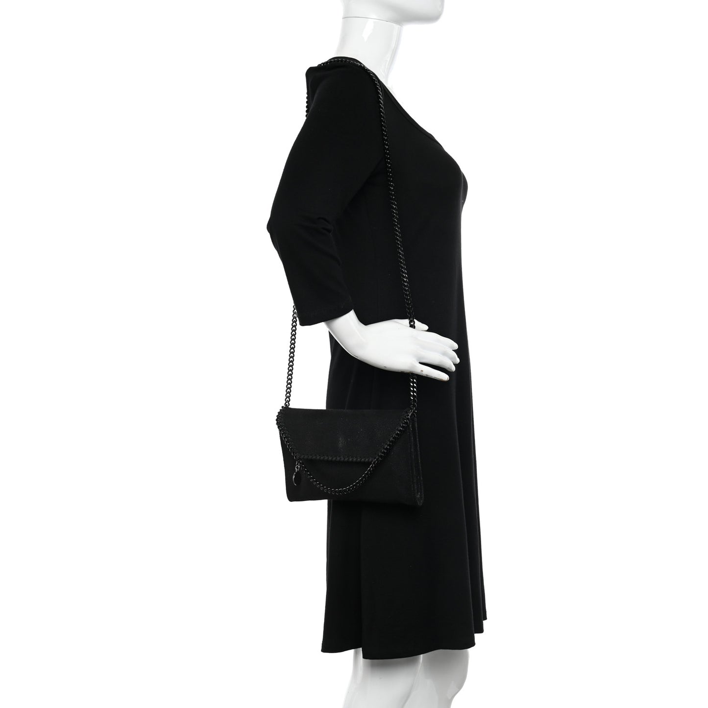 Shaggy Deer Mini Falabella Crossbody Bag Black