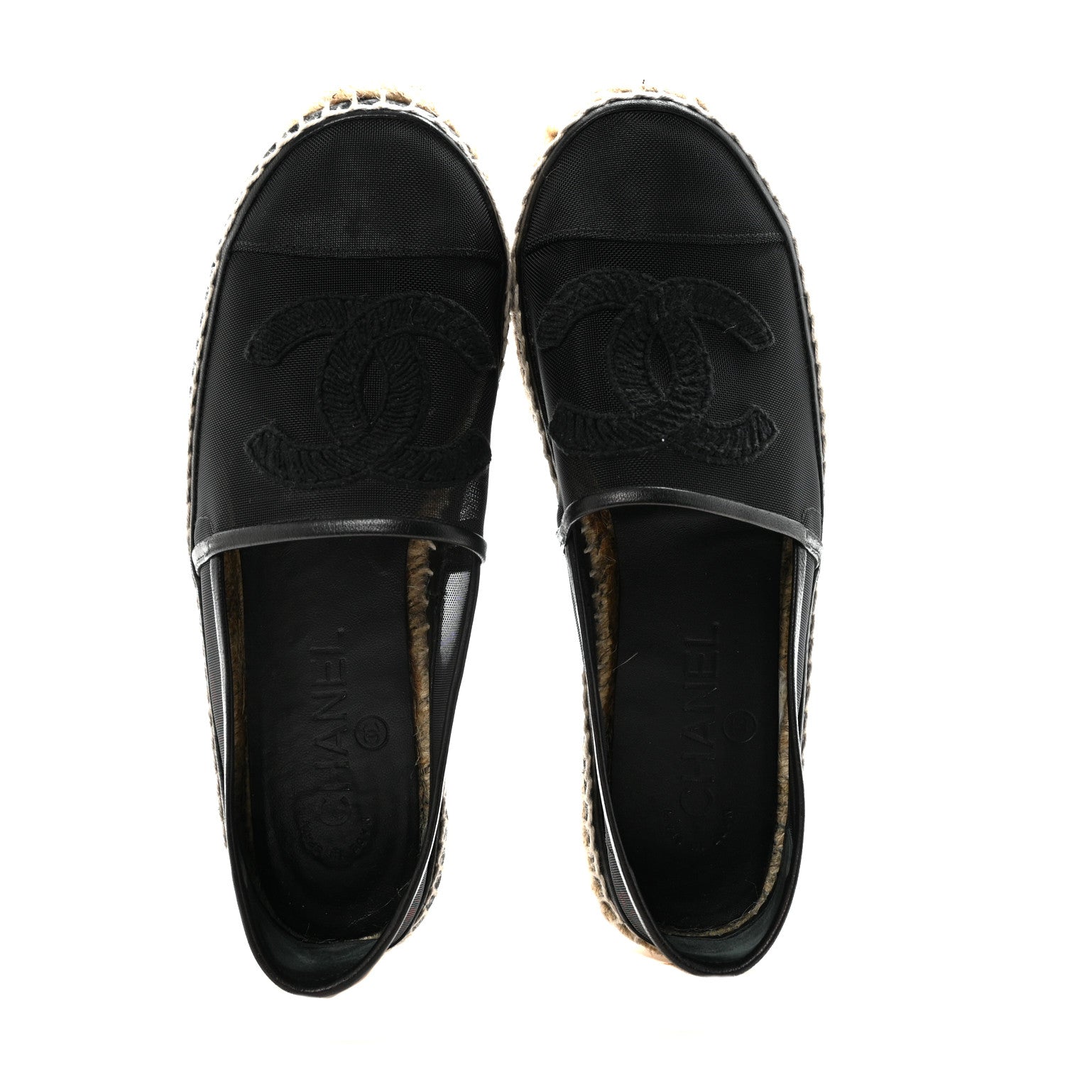 Chanel Mesh Grosgrain CC Espadrilles 37 Black 2 of 8