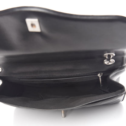 Chanel Lambskin Chevron Jumbo Leo Lion Flap Black 5 of 19