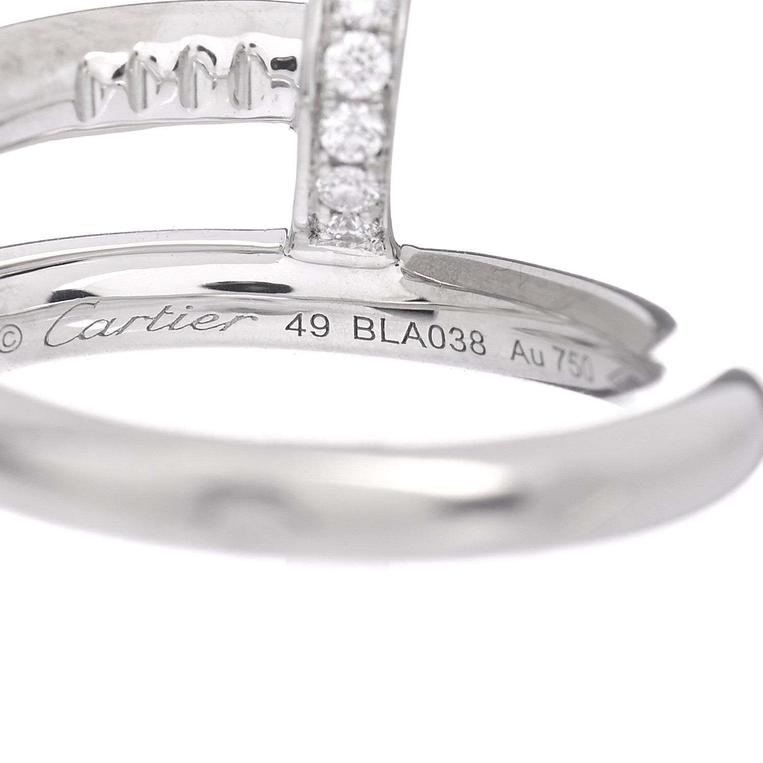 Cartier 18K White Gold Diamond Juste Un Clou Ring 49 4.75 4 of 5