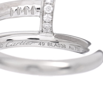 Cartier 18K White Gold Diamond Juste Un Clou Ring 49 4.75 4 of 5