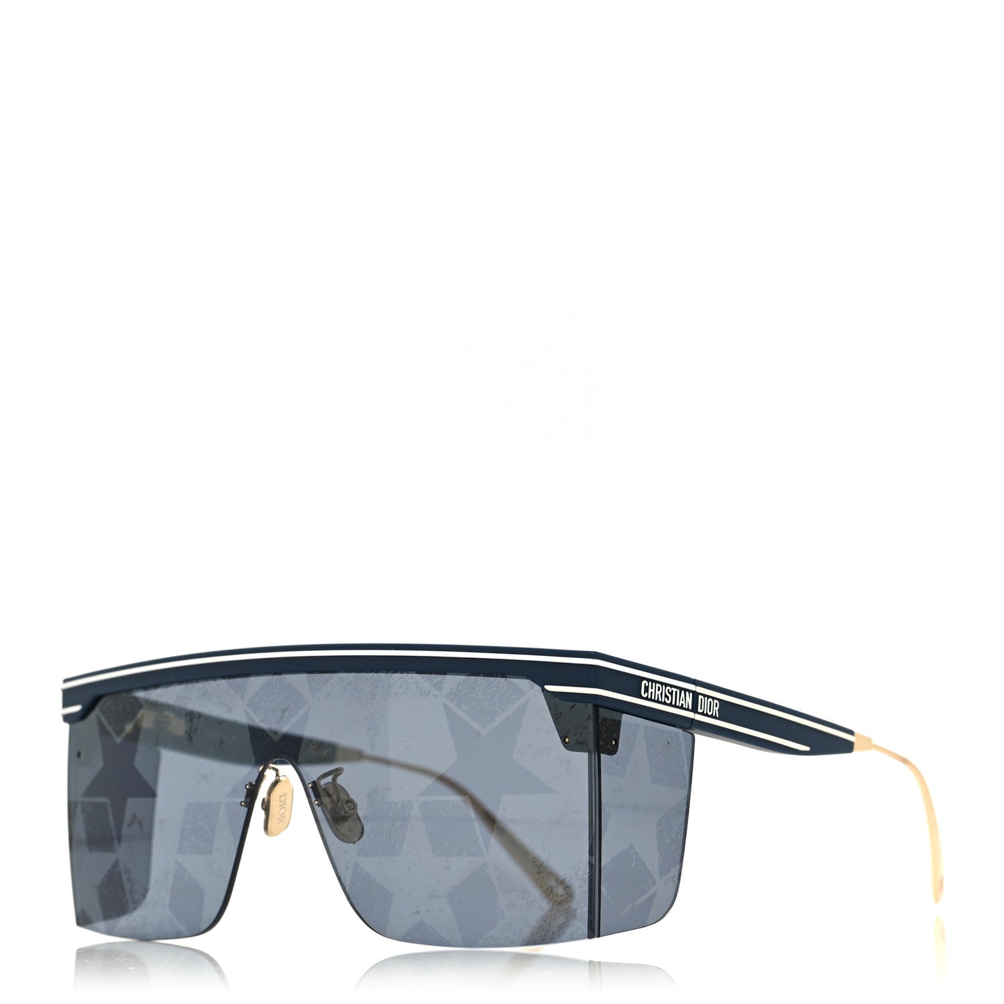 Geometric Diorclub M1U Mask Sunglasses Matte Blue