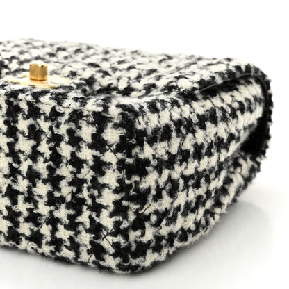 Chanel Tweed Houndstooth Mini Square Flap Black White 9 of 10