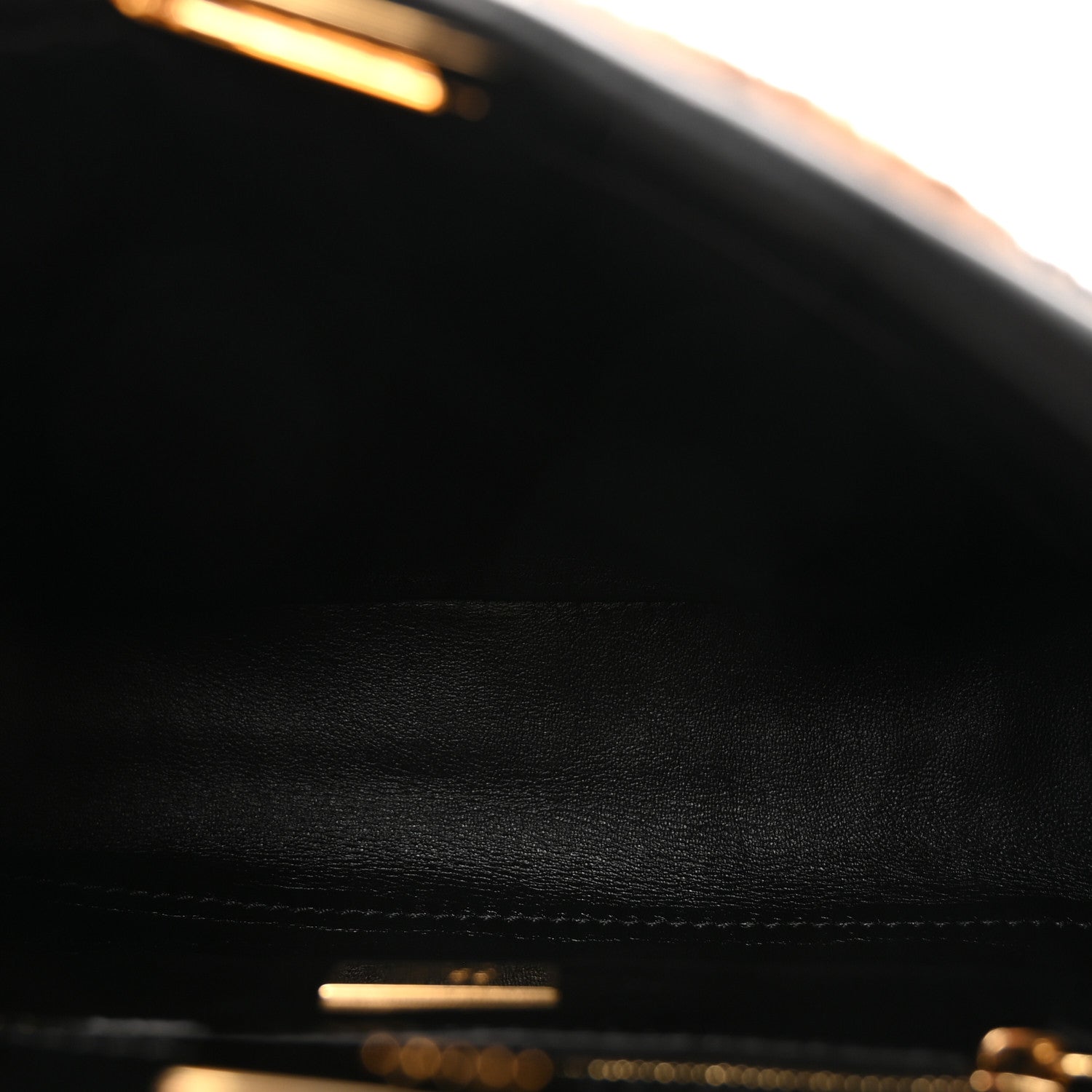 Fendi Shearling Nappa Macro FF 1974 Mini Peekaboo Iconic Satchel Tobacco Black 5 of 9