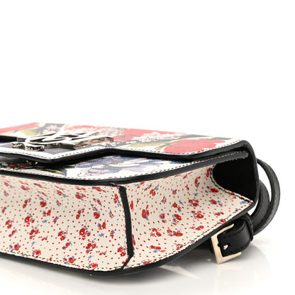 Alexander McQueen Grained Calfskin Flower Printed Small Insignia Flap Ivory Multicolor 8 of 8