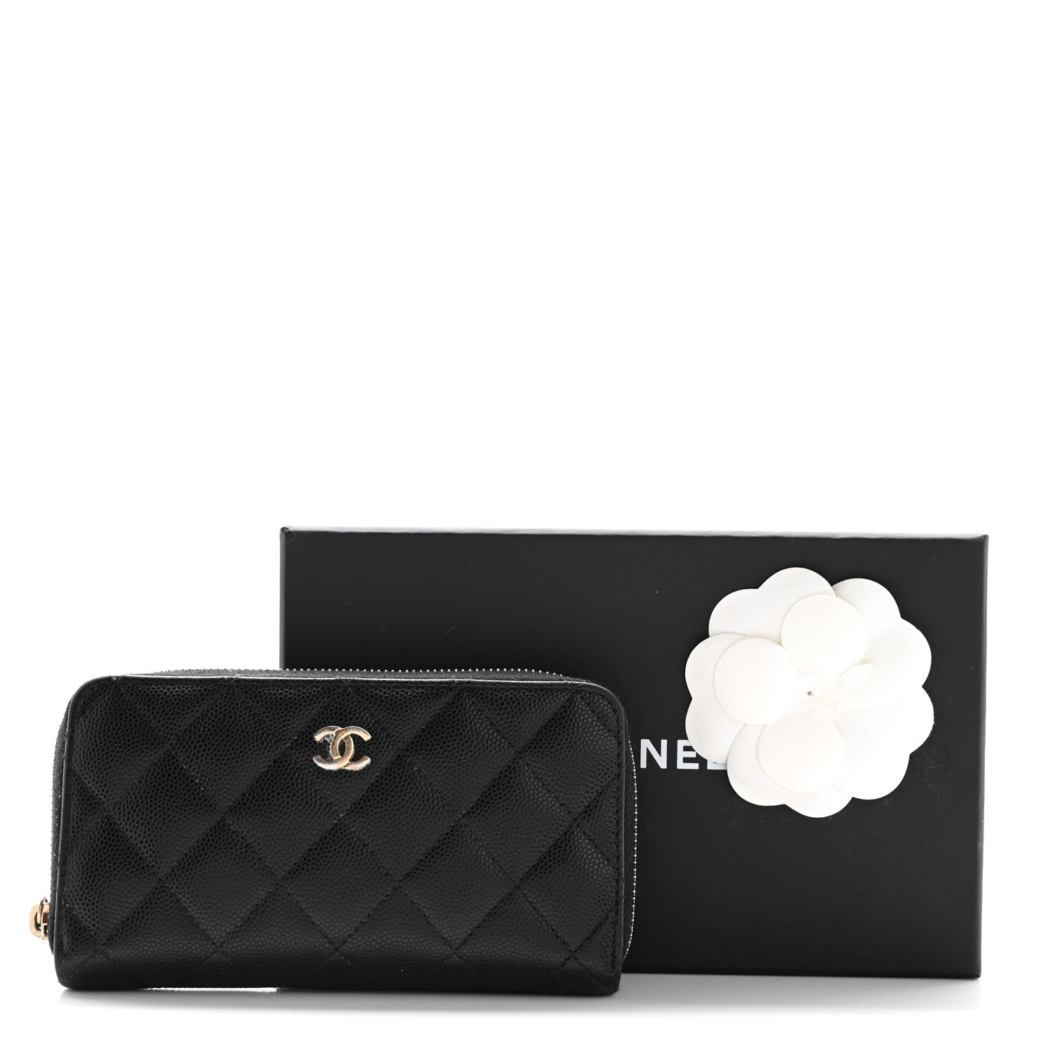 Chanel Caviar Quilted Medium Zip Around Wallet Black 12 of 12