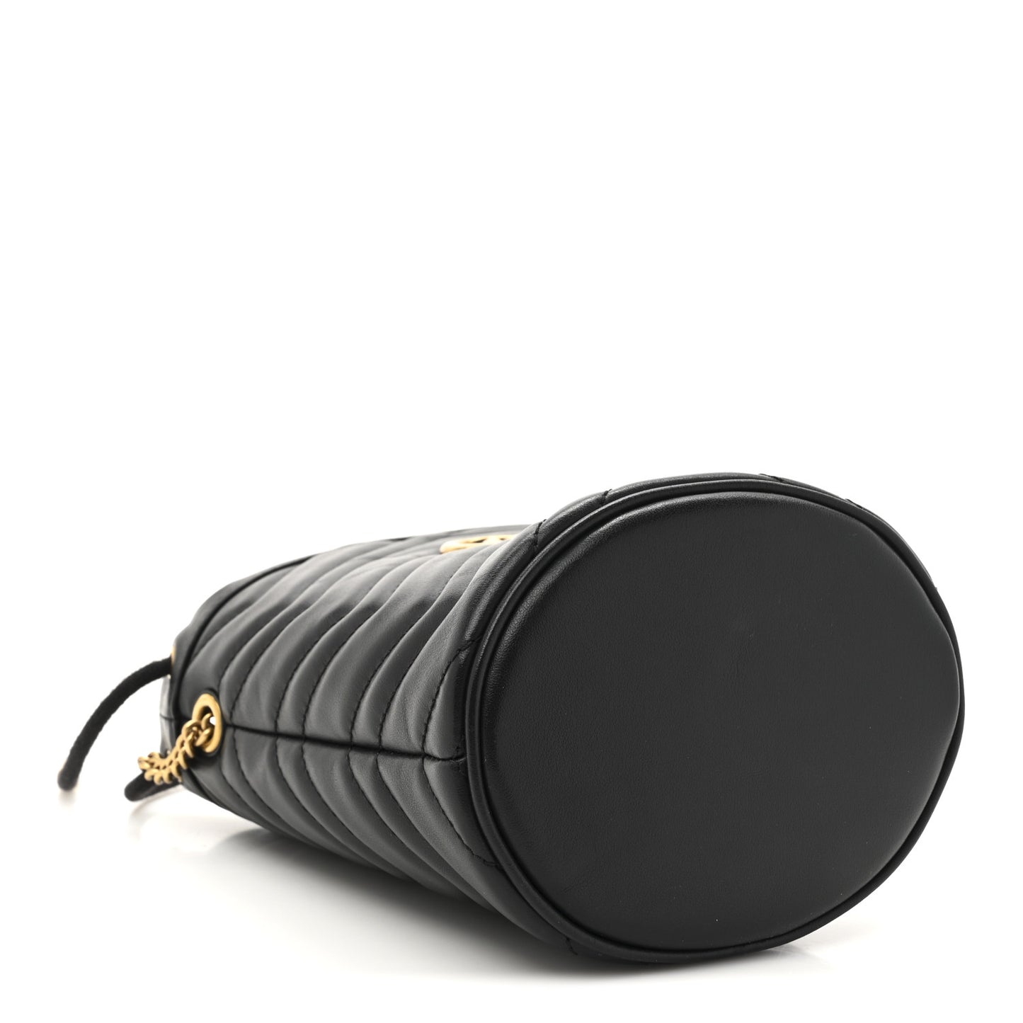 Calfskin Matelasse Mini GG Marmont 2.0 Bucket Bag Black