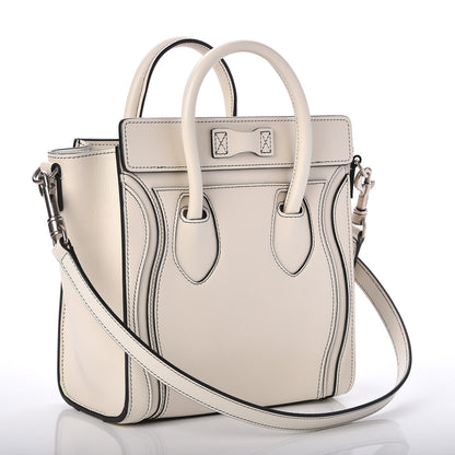 Celine Satin Calfskin Nano Luggage White 3 of 7