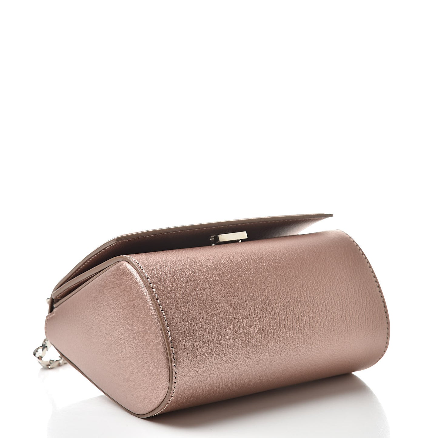 Metallic Calfskin Mini Pandora Box Chain Crossbody Bag