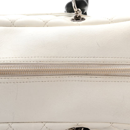 Chanel Calfskin Quilted Large Cambon Bowler White Black 14 of 14