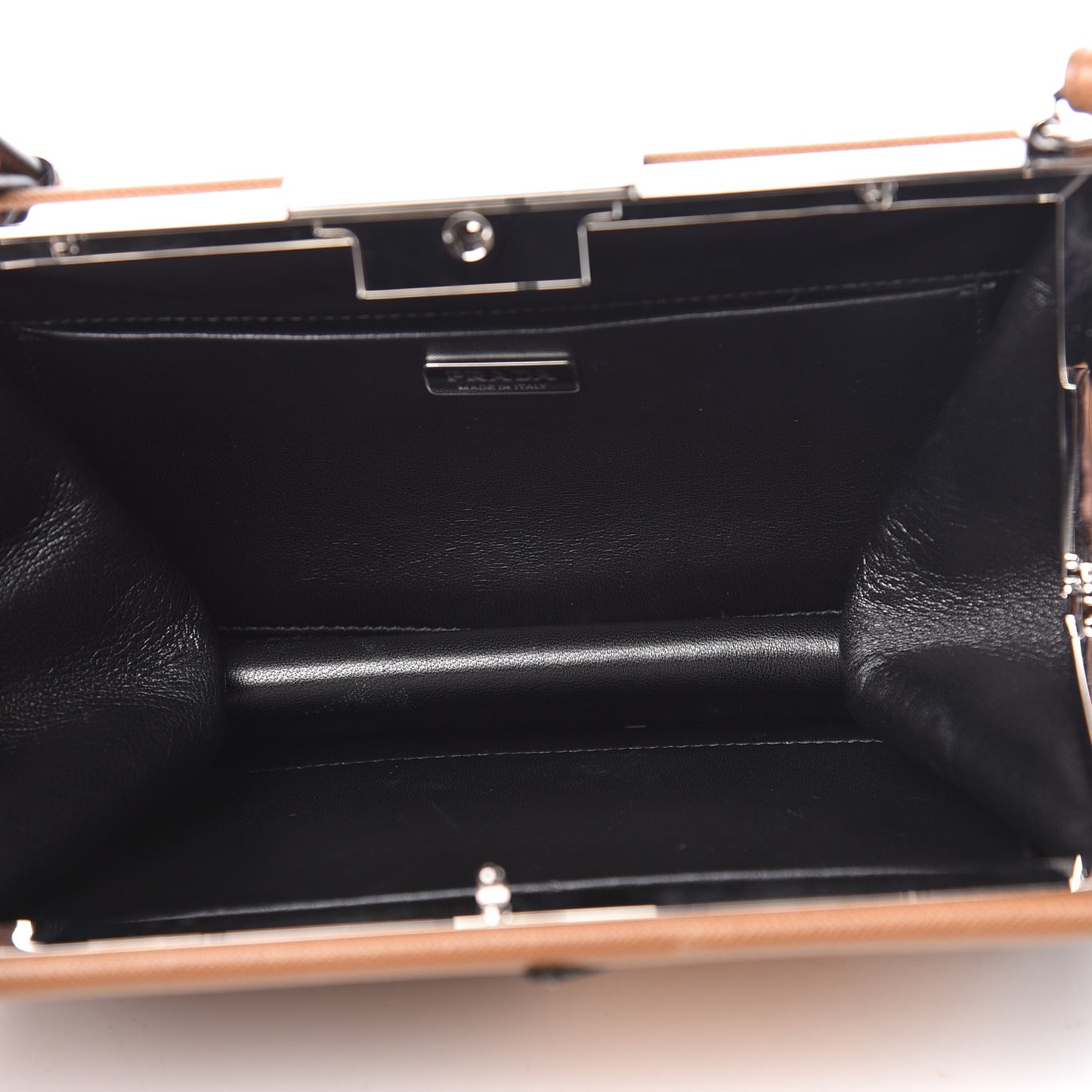 Saffiano Patch Comics Light Frame Bag Caramel