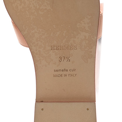 Hermes Calfskin Oran Sandals 37.5 Granit Rose 6 of 8