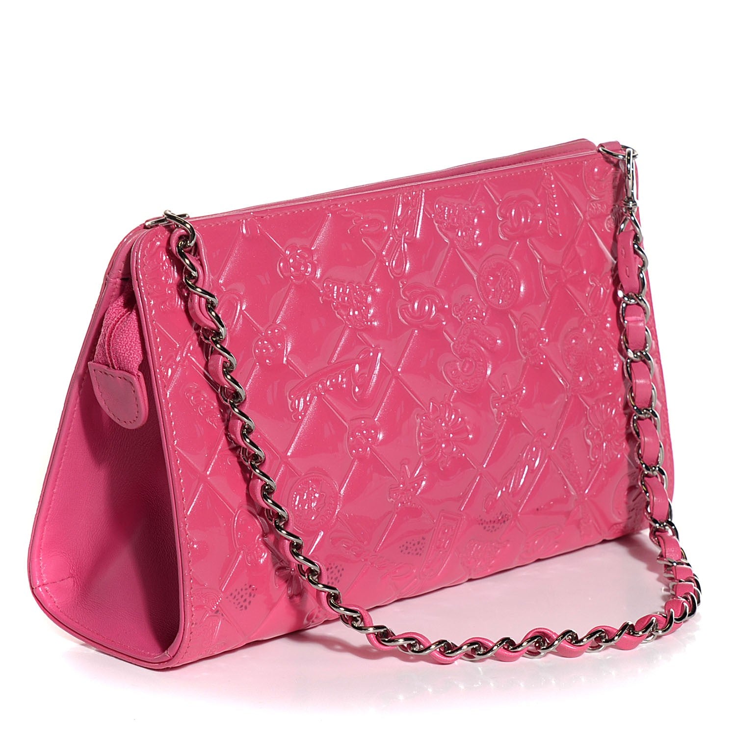 Chanel Patent Calfskin Lucky Symbols Pochette Pink 3 of 7