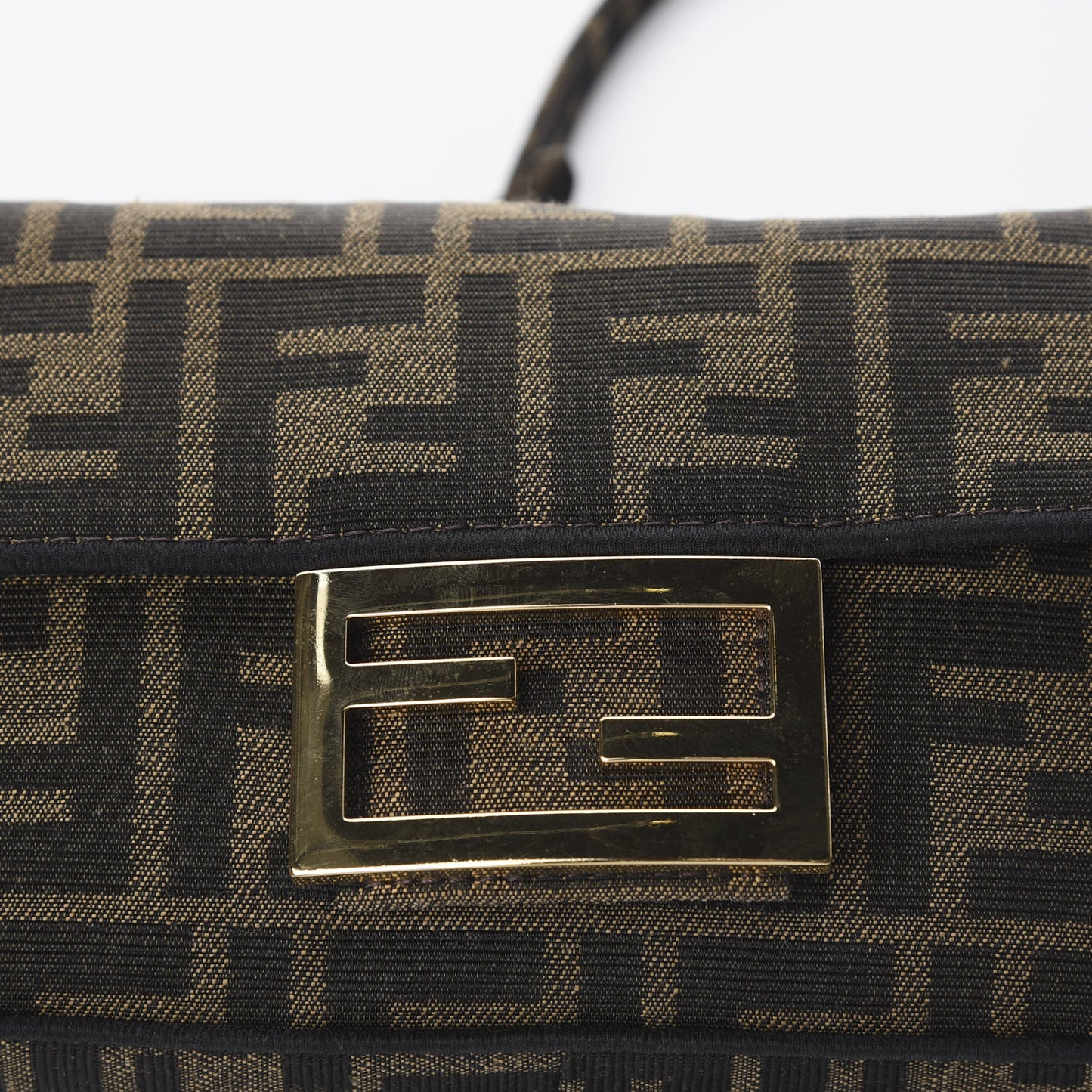 Fabric Jacquard FF 1974 Mini Baguette Tobacco Moro Black