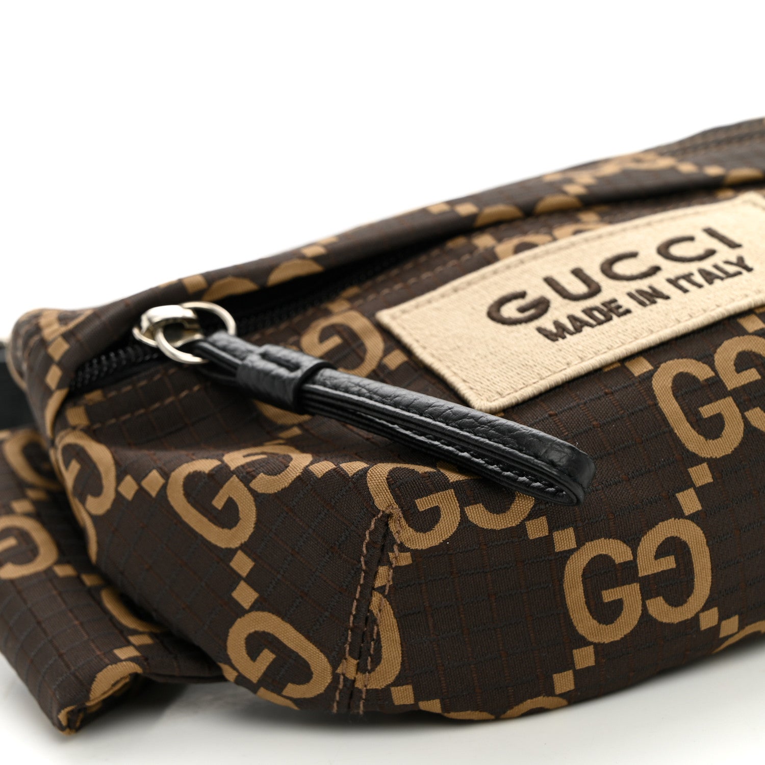 Gucci Recycled Polyester Monogram Jumbo GG Belt Bag Ebony Beige 8 of 10