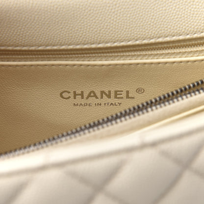 Chanel Caviar Lizard Quilted Medium Coco Handle Flap White 8 of 11