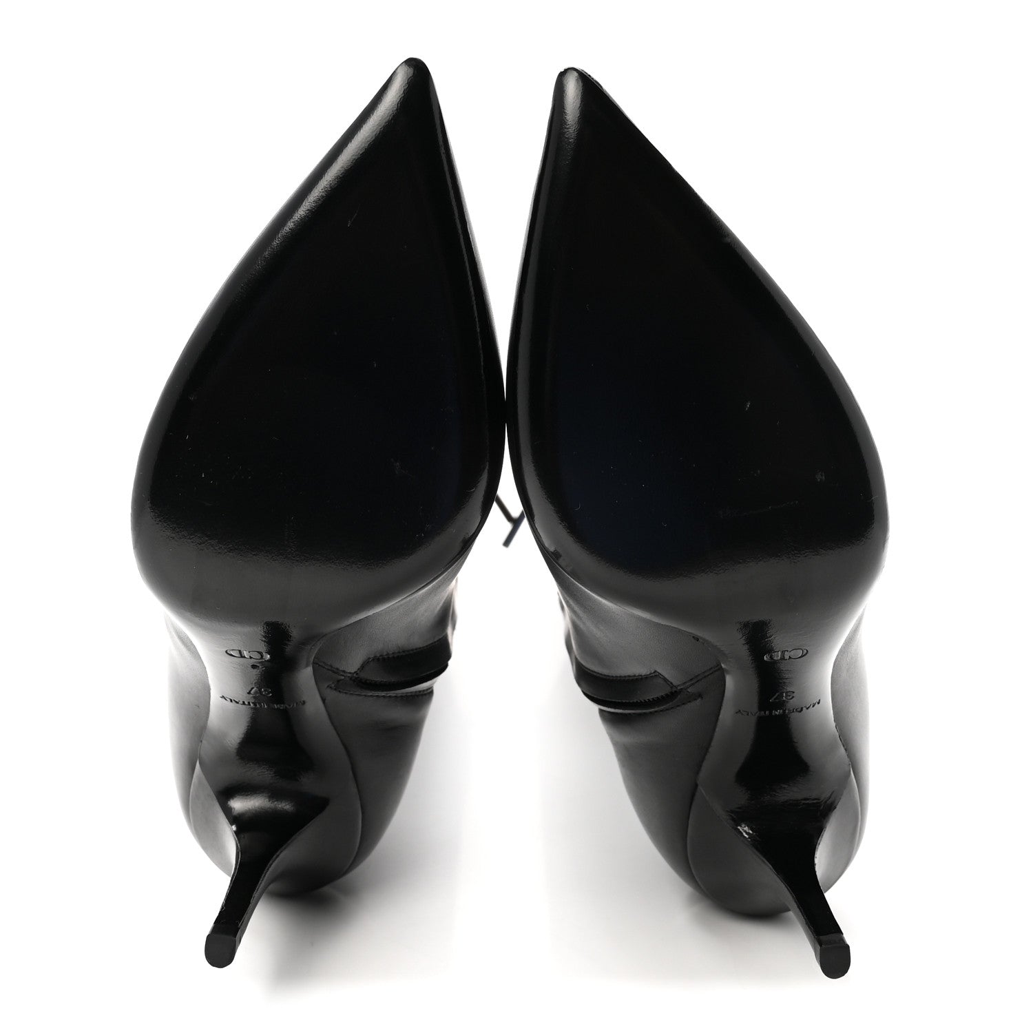 Christian Dior Calfskin Cherie Pointy Toe Tall Boots 37 Black 6 of 9