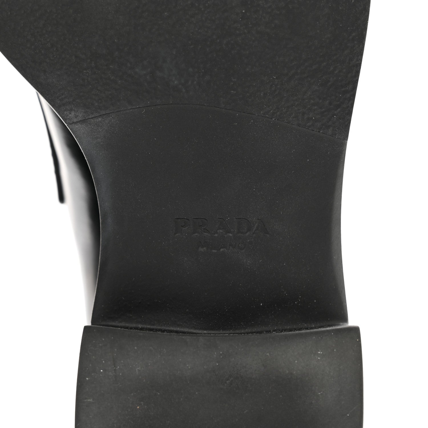 Prada Spazzolato Metal Triangle Logo 50mm Loafers 37 Black 6 of 8
