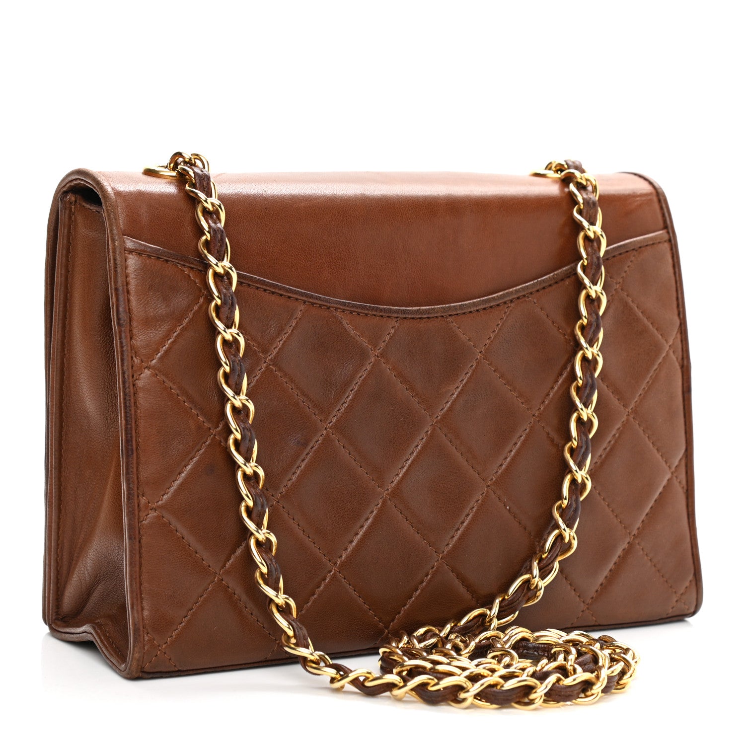 Chanel Lambskin Quilted CC Single Flap Brown 3 of 11