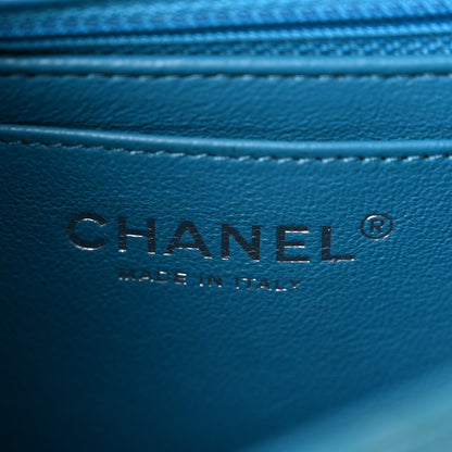 Chanel Patent Quilted Mini Rectangular Flap Turquoise 6 of 15