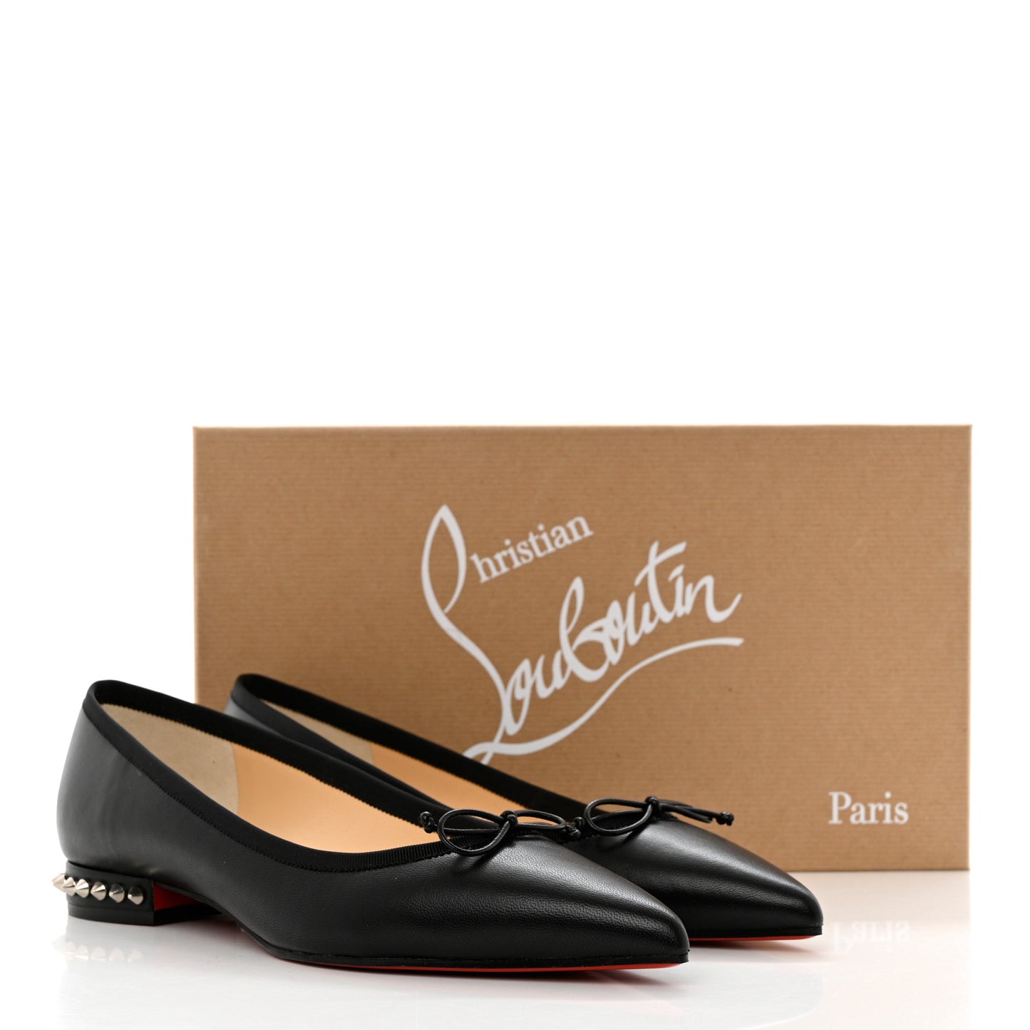 Nappa Spiked Hall Flats 38 Black
